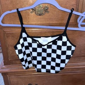Checkered Patter Crop Top